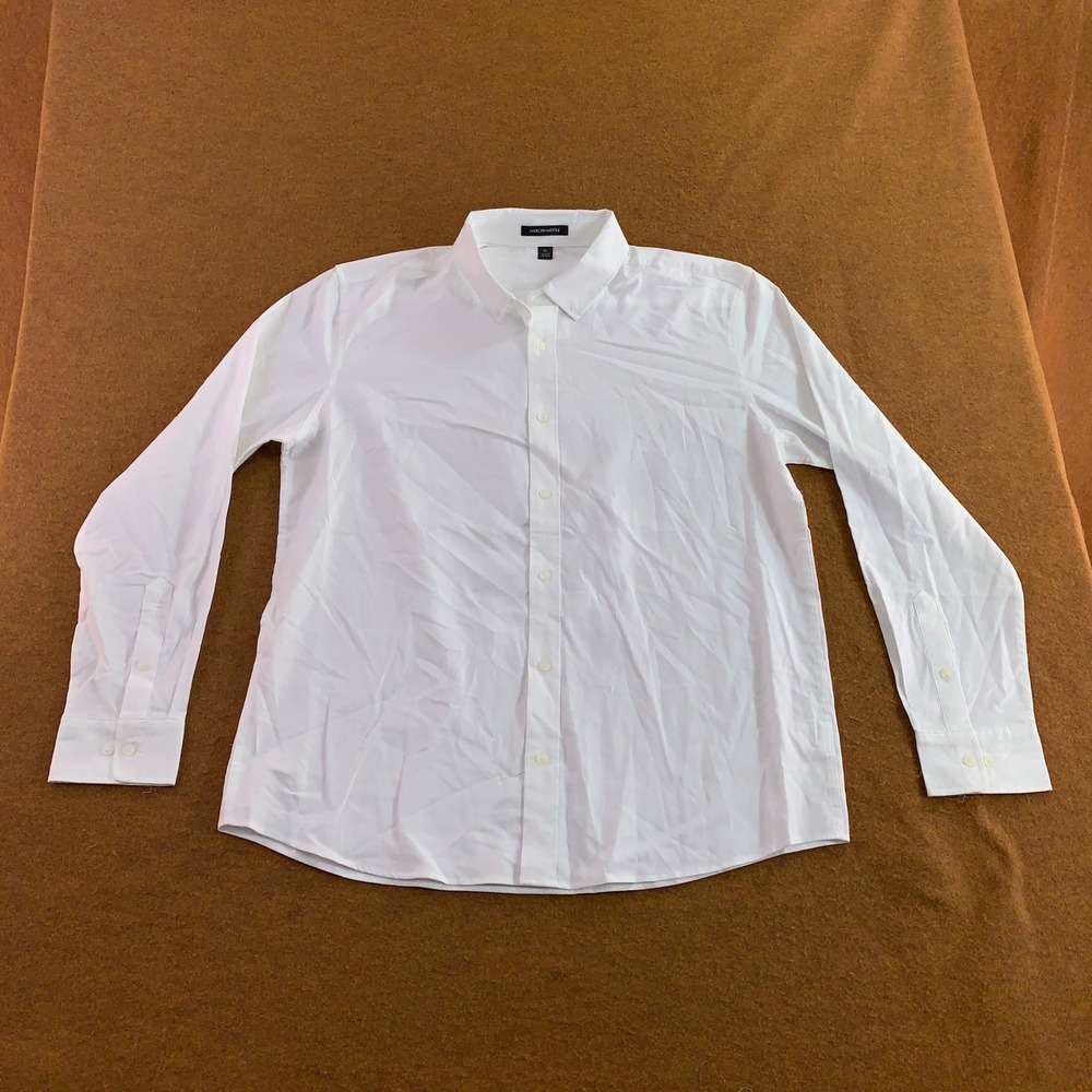 Mercer+Mettle Mens XL White Stretch Long Sleeve Button Down Shirt New *Flaw